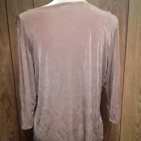 Women's Brown Medium Size Blouse Loosefit Shirt Formal Too - Picture 5 of 6